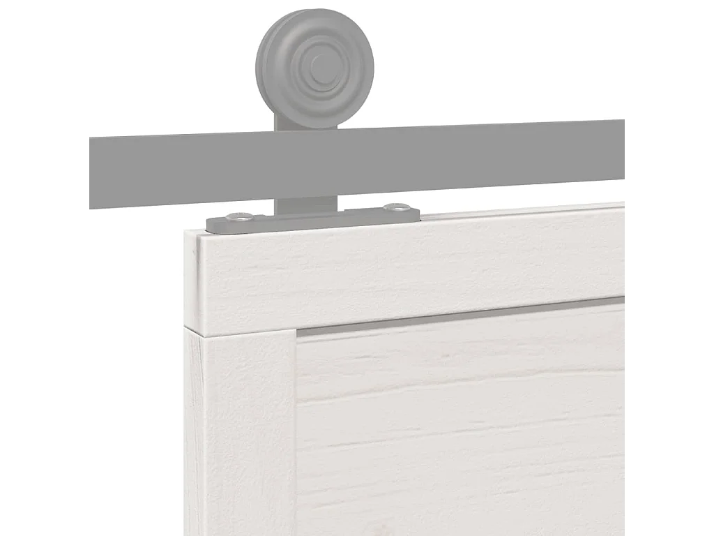 Porta de celeiro 100x208 cm madeira de pinho maciça branco