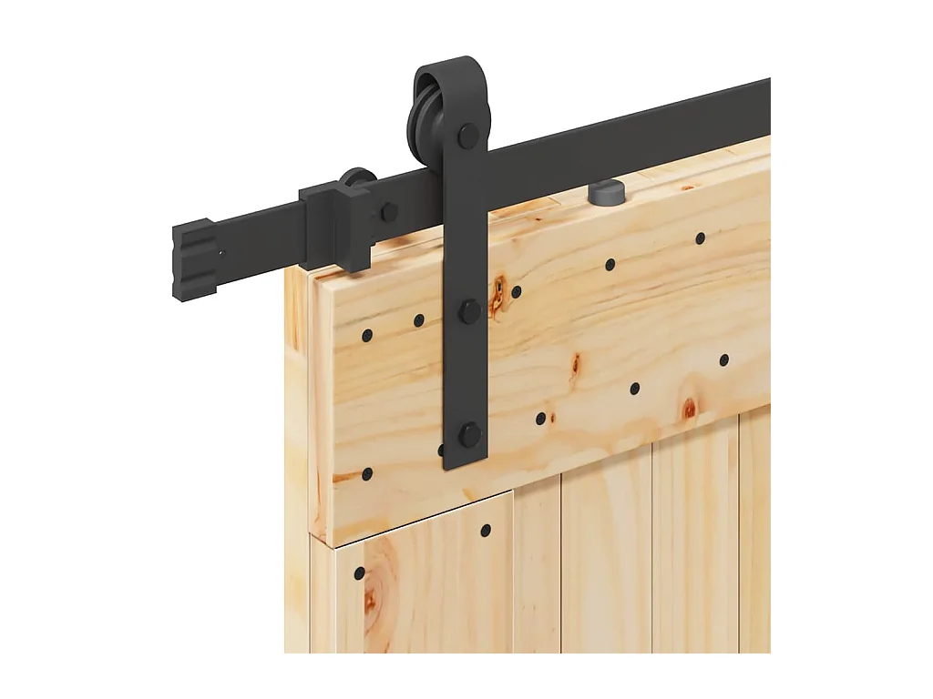 Porte coulissante et kit de quincaillerie 90x210 cm pin massif