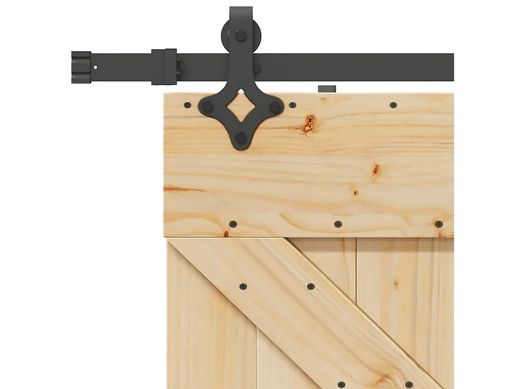 Puerta corredera con herrajes madera maciza de pino 80x210 cm
