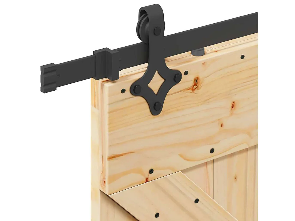 Porte coulissante et kit de quincaillerie 80x210 cm pin massif