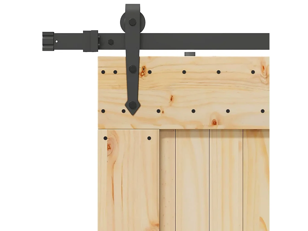 Porte coulissante et kit de quincaillerie 85x210 cm pin massif