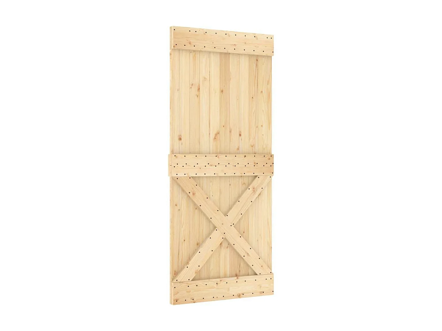 Porta de correr com ferragens 90x210 cm madeira de pinho maciça