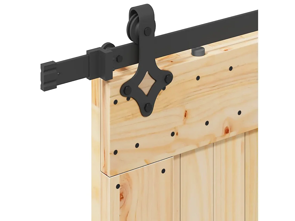 Porta Scorrevole con Set Hardware 70x210 cm Legno Massello Pino