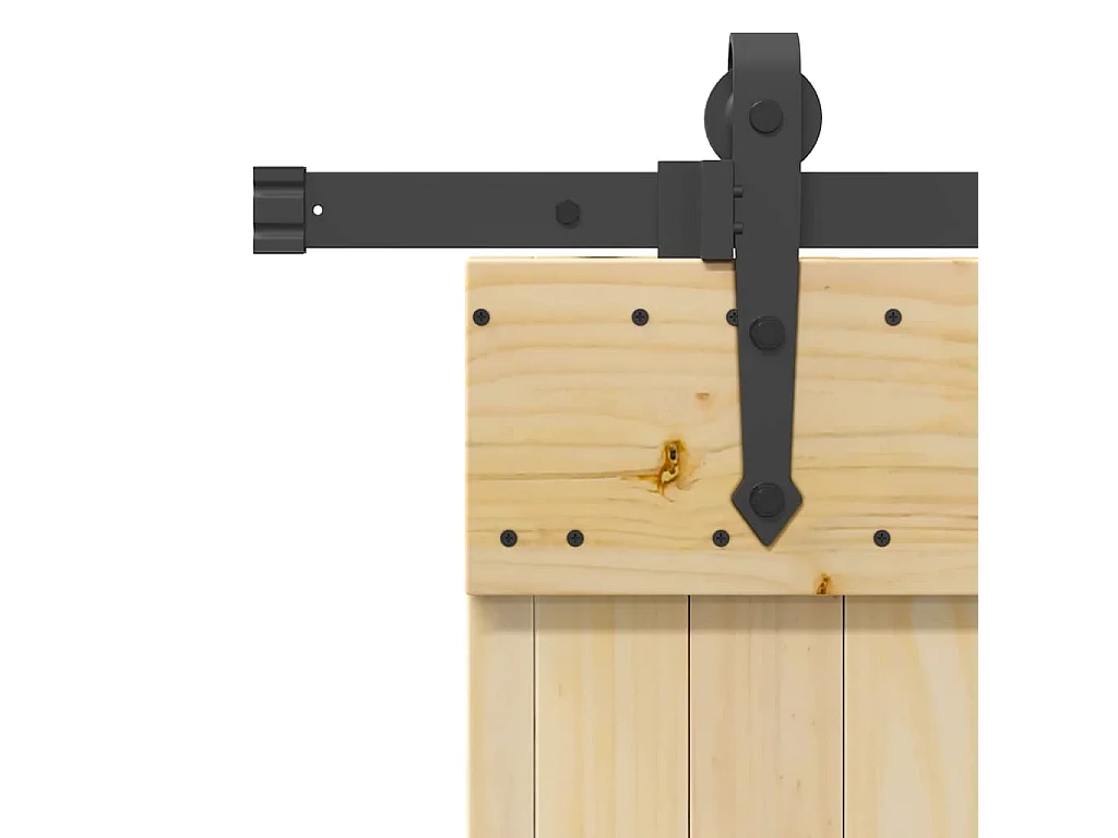 Porta Scorrevole con Set Hardware 70x210 cm Legno Massello Pino