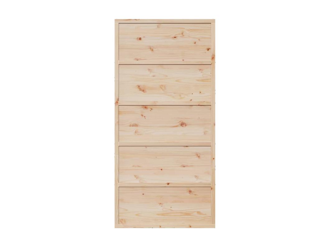 Porta de celeiro 100x208 cm madeira de pinho maciça