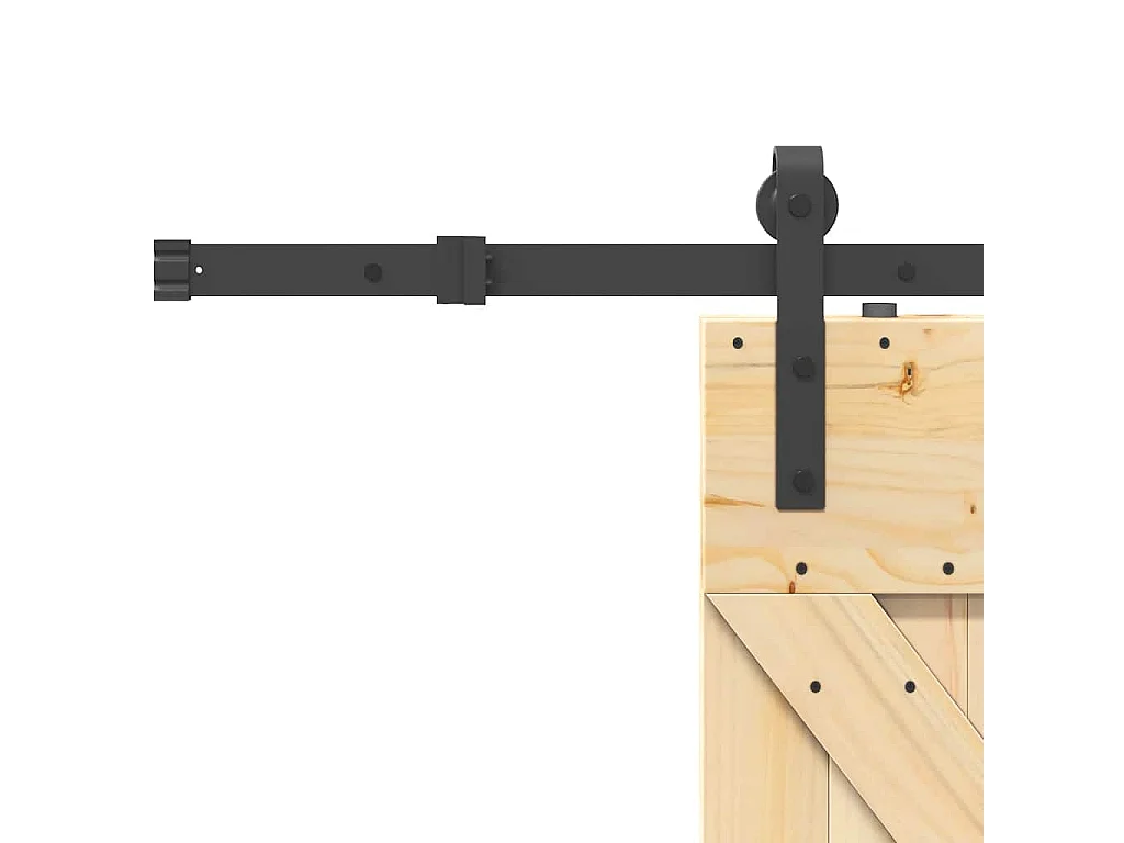 Porta Scorrevole con Set Hardware 95x210 cm Legno Massello Pino