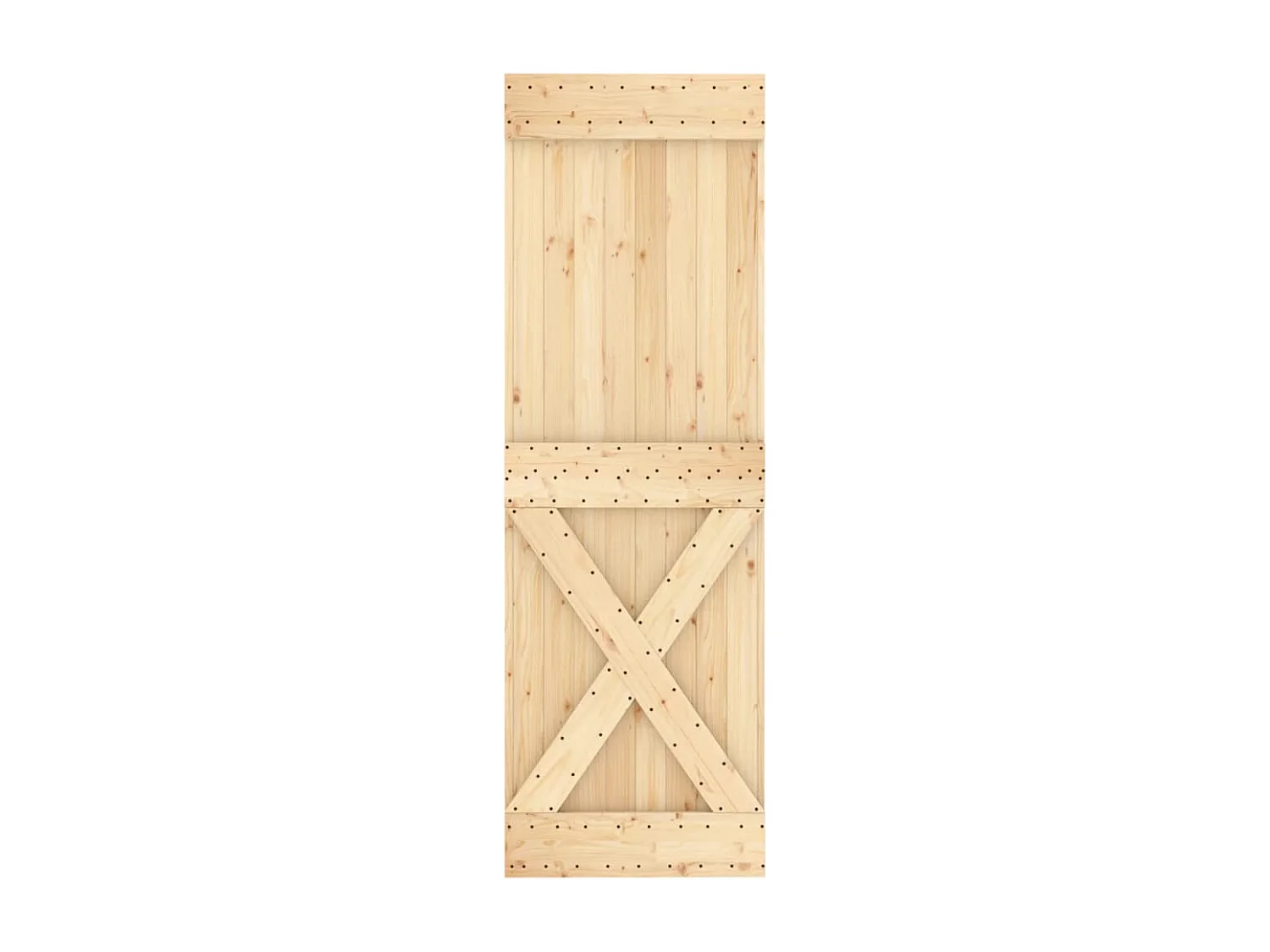 Porte coulissante et kit de quincaillerie 70x210 cm pin massif