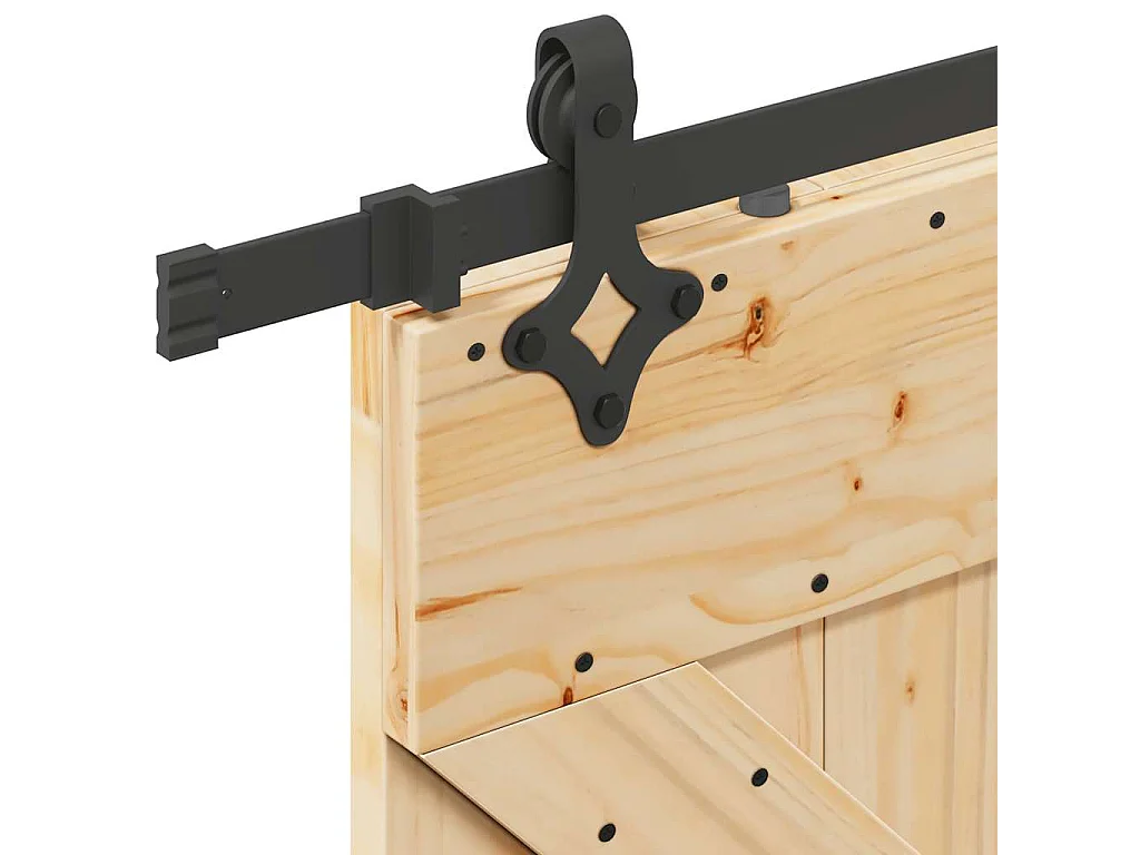 Porte coulissante et kit de quincaillerie 80x210 cm pin massif