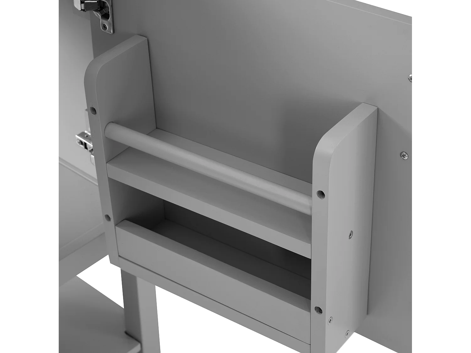 Meuble de salle de bain avec vasque en céramique - avec rangements - Gris(robinet non inclus)