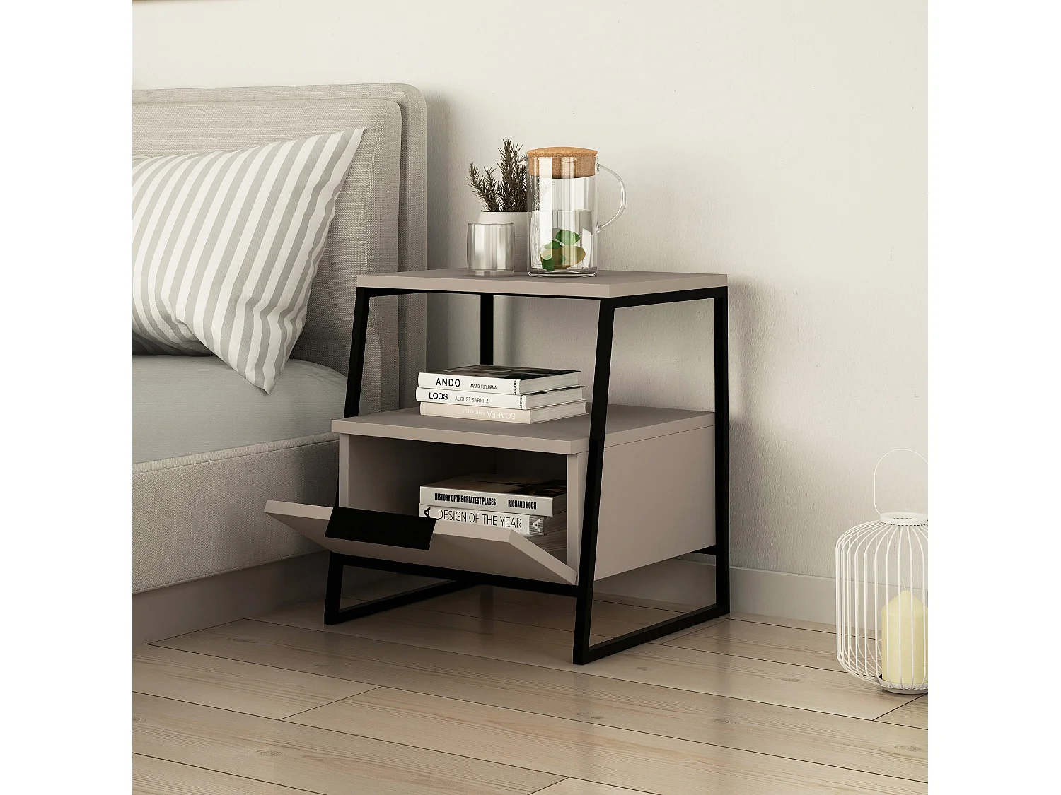 Table d'appoint PAL- gris anthracite, 45x50x40