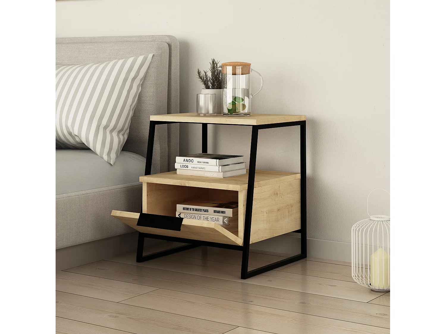 Table d'appoint PAL blanc, 45x50x40