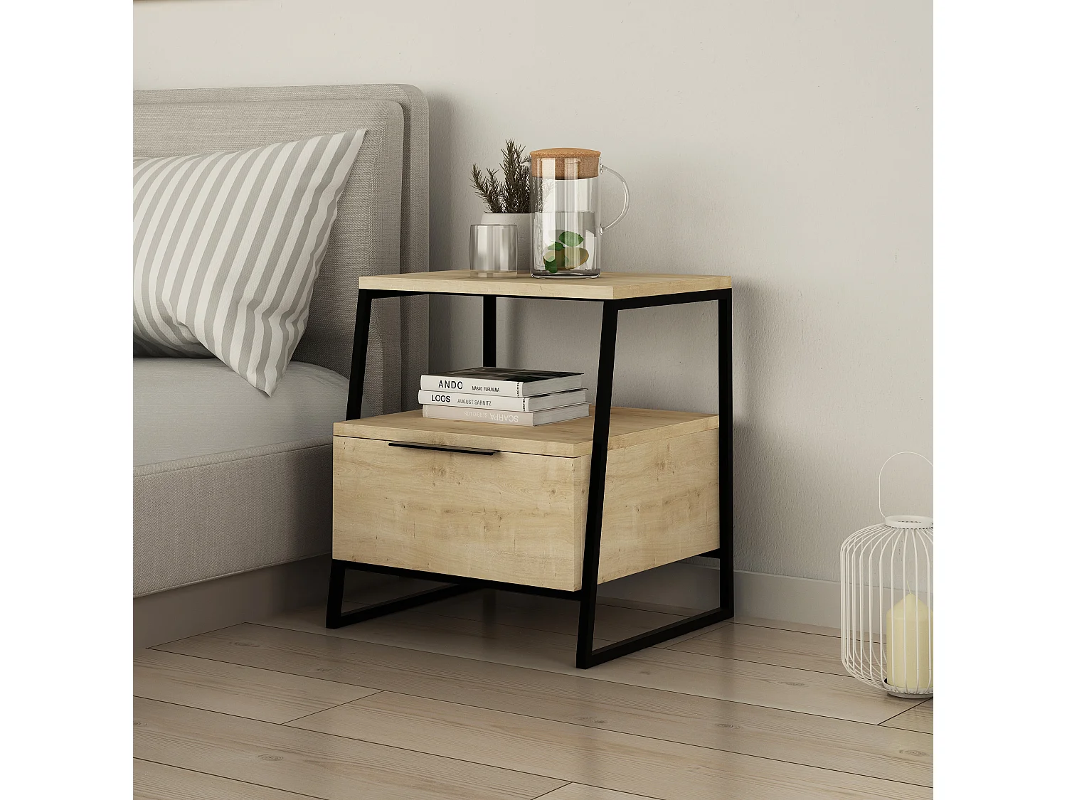 Table d'appoint PAL blanc, 45x50x40