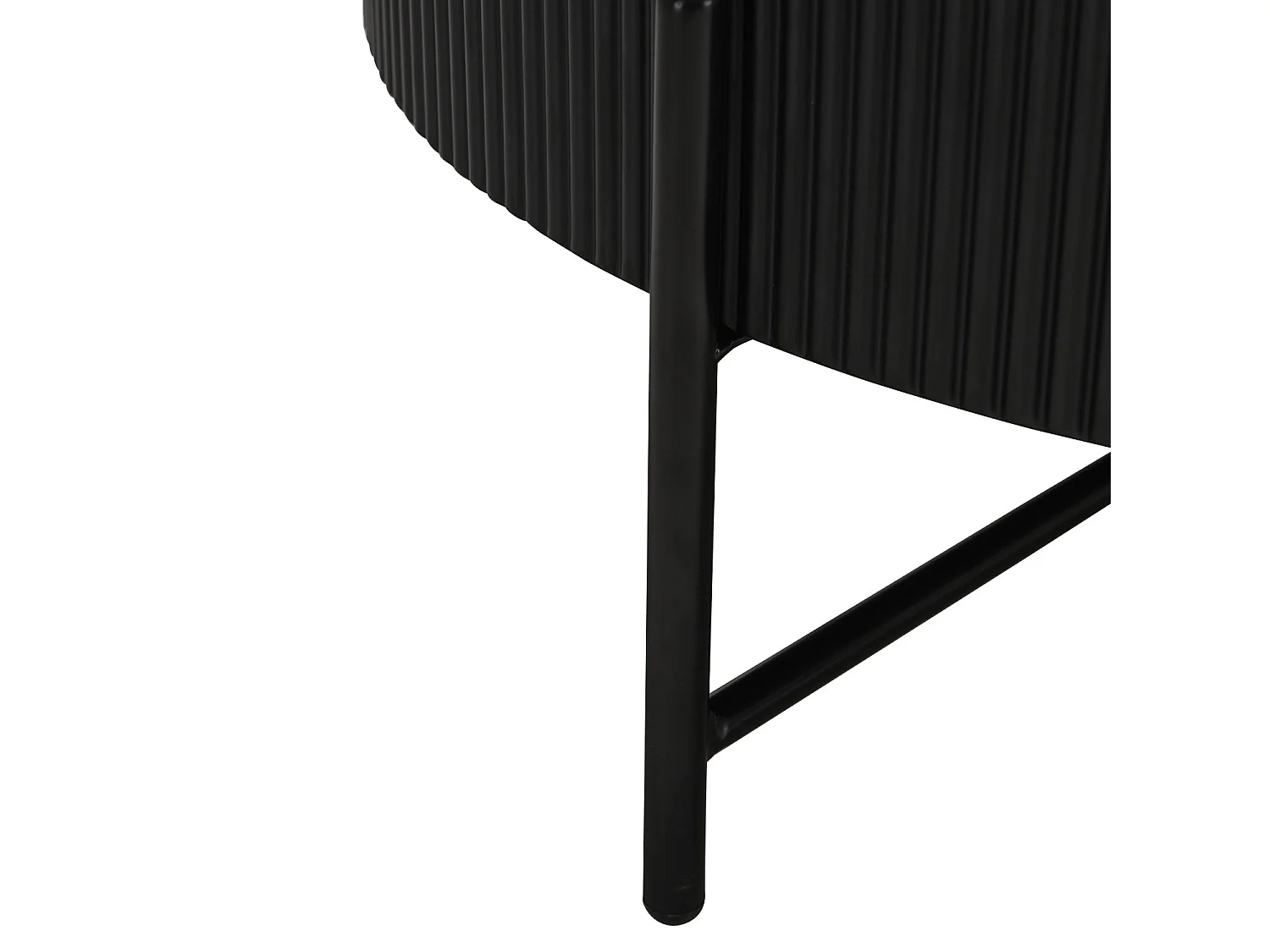 Mesa de centro redonda Milo - MDF y mármol - Negro