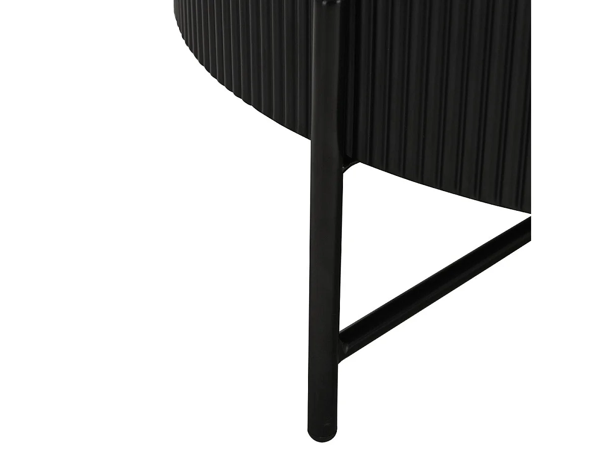 Ronde Salontafel Milo - MDF & marmer - Zwart