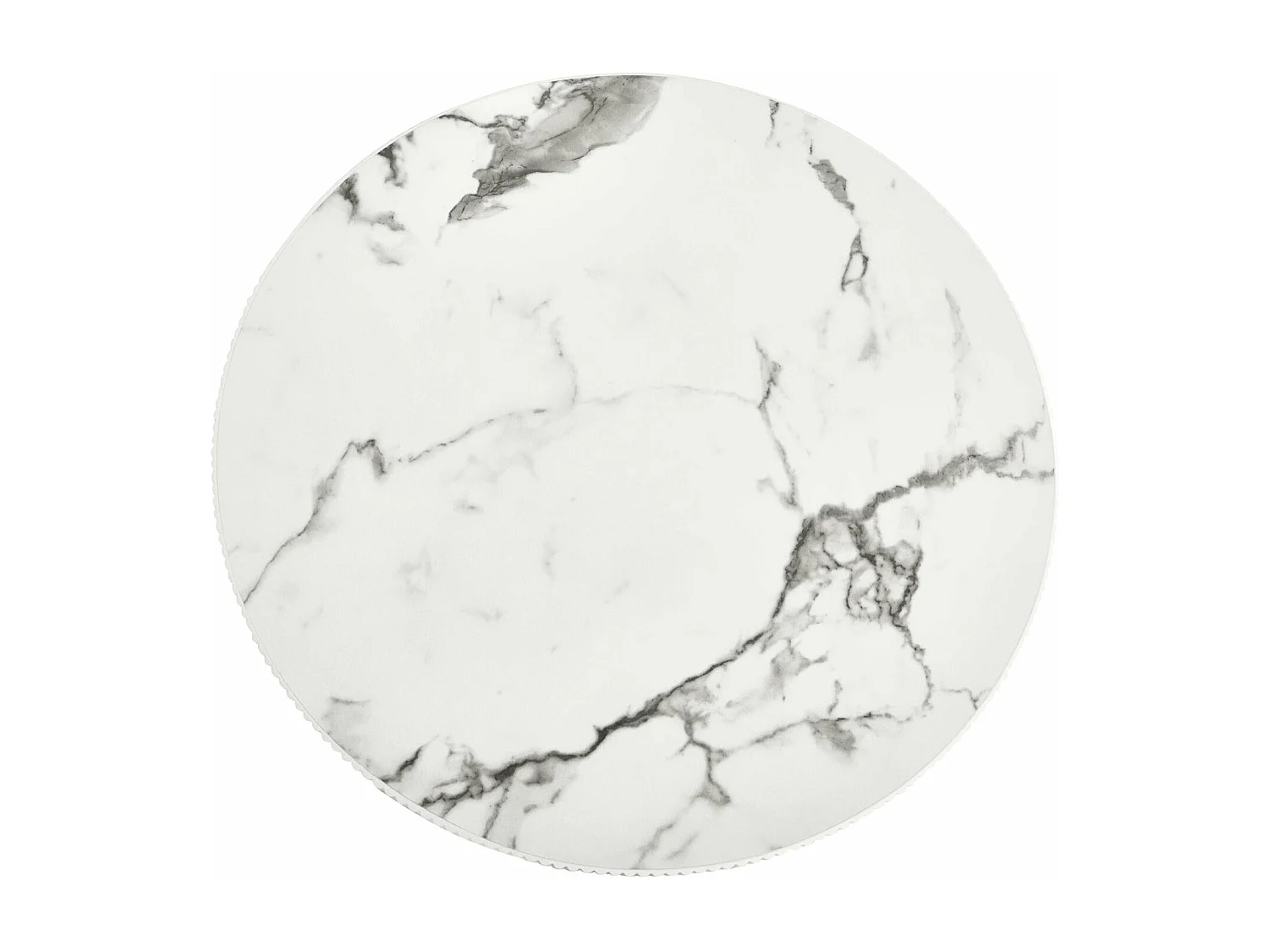 Tavolino rotondo Milo - MDF e marmo - Bianco