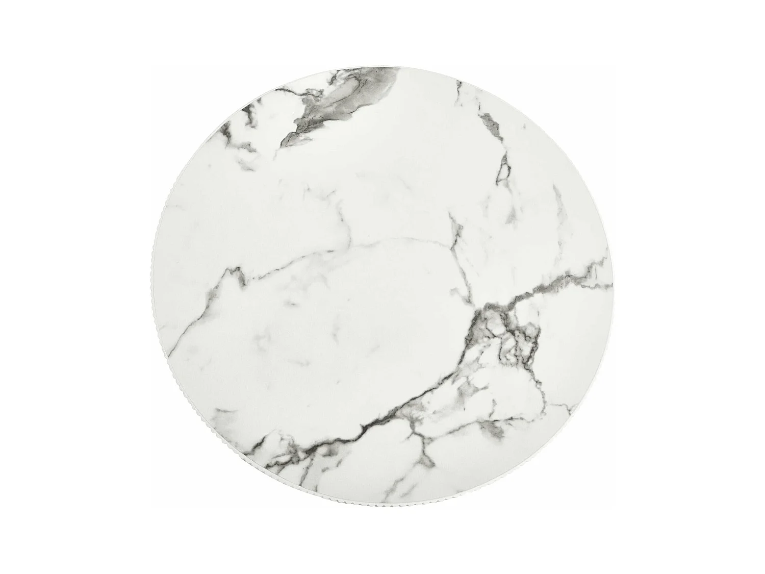 Runder Couchtisch Milo - MDF & Marmor - Weiß