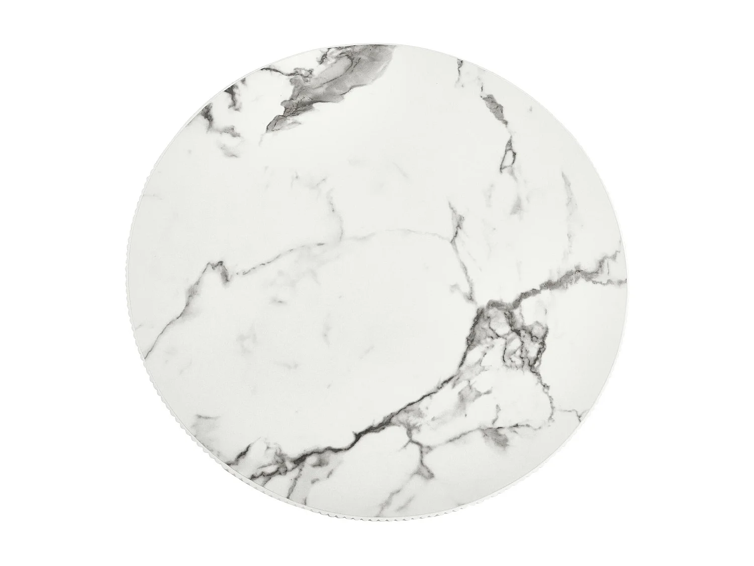 Table basse Milo - Ronde - MDF et marbre - Blanc