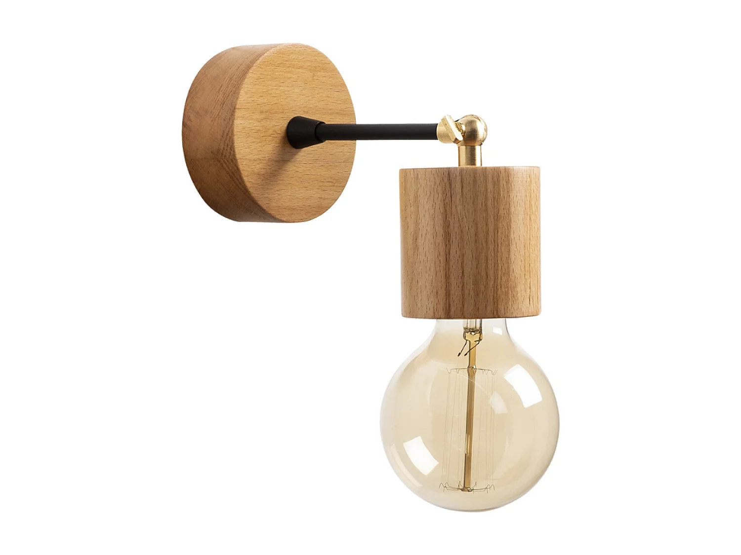 Lámpara de pared de diseño en madera SONIA - Efecto cálido de madera, luz suave, ideal para salón, dormitorio o entrada