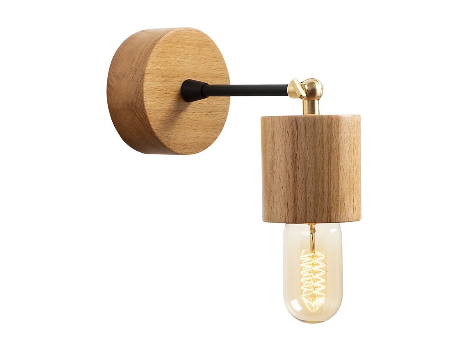 Lámpara de pared de diseño en madera SONIA - Efecto cálido de madera, luz suave, ideal para salón, dormitorio o entrada