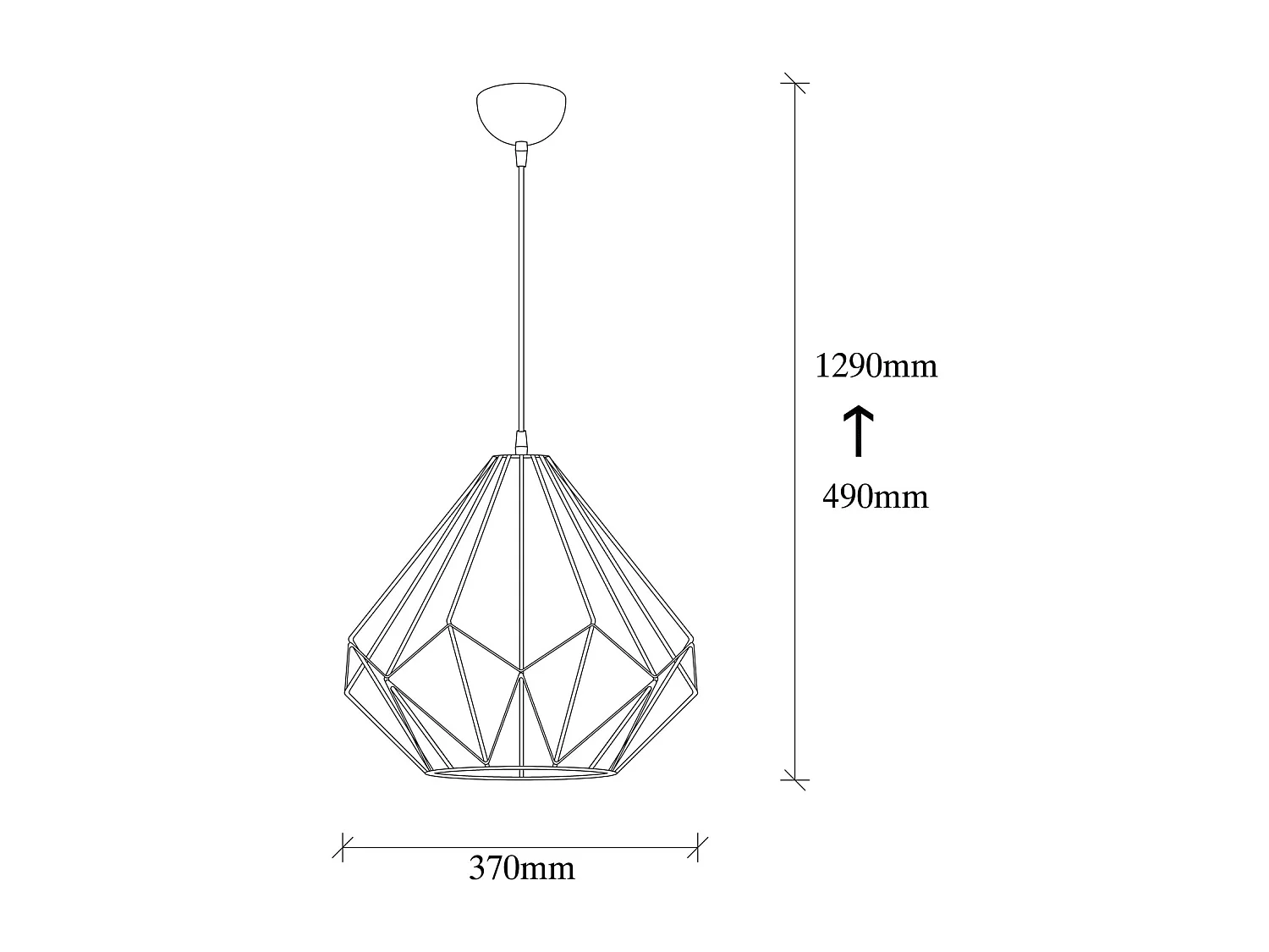 Suspension filaire en fer noir SASHA