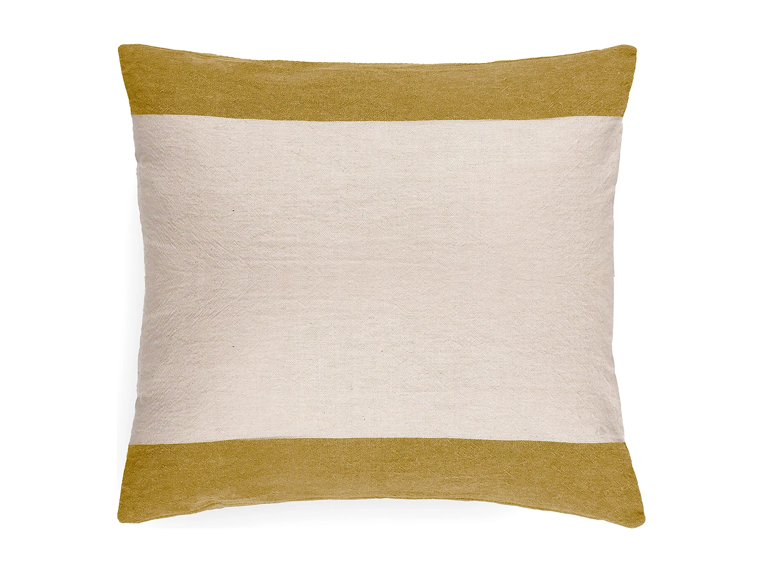 Housse de coussin en coton fil teint 45x45 cm cm JANIS jaune jasmin
