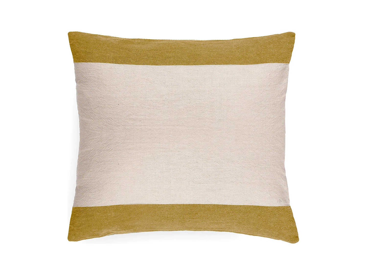 Housse de coussin en coton fil teint 45x45 cm cm JANIS jaune jasmin