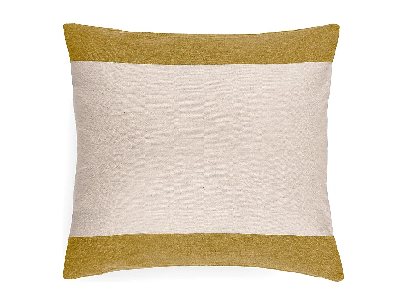 Housse de coussin en coton fil teint 45x45 cm cm JANIS jaune jasmin