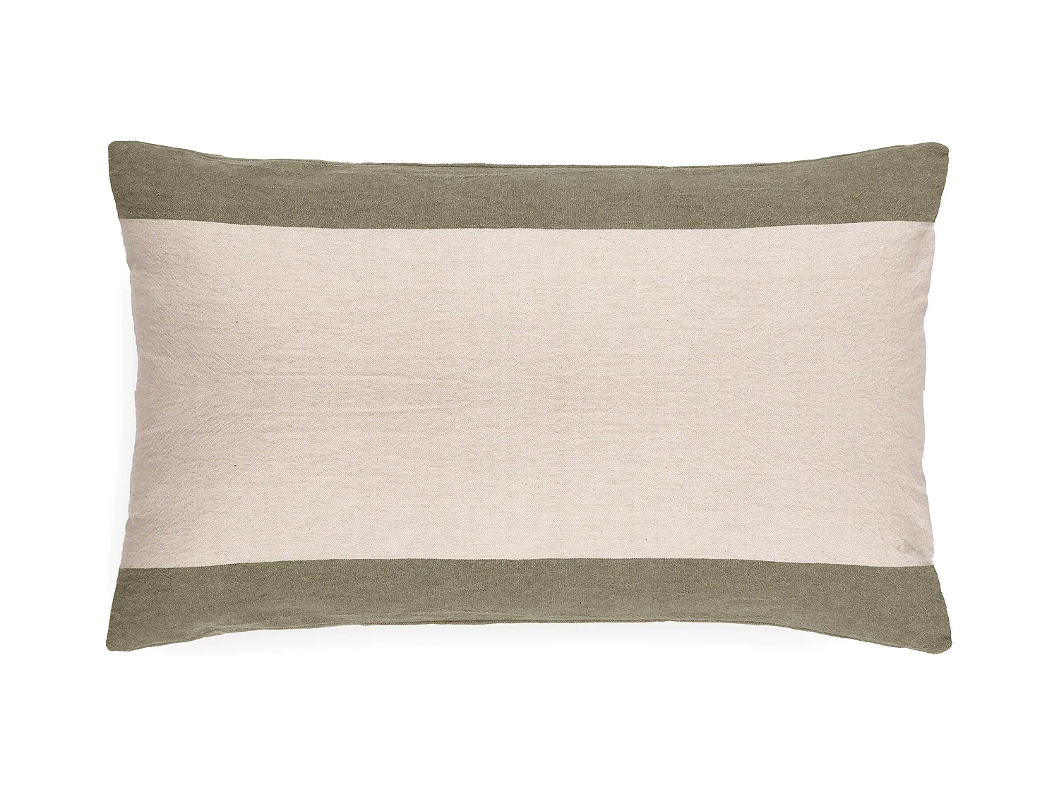 Housse de coussin en coton fil teint 40x60 cm cm JANIS vert mousse