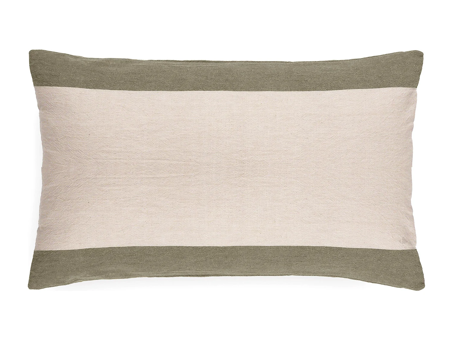 Housse de coussin en coton fil teint 40x60 cm cm JANIS vert mousse