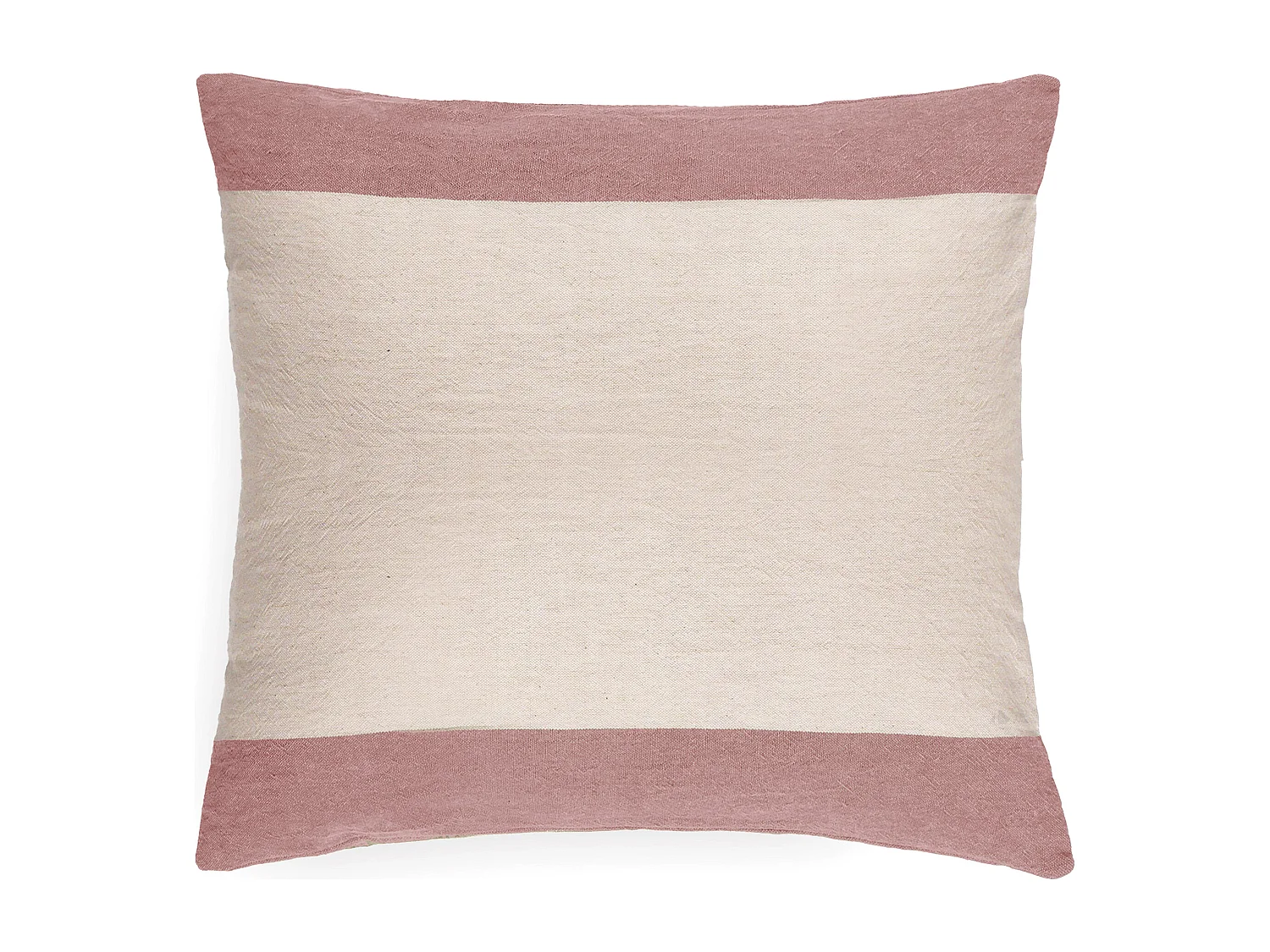 Housse de coussin en coton fil teint 45x45 cm cm collection JANIS rose
