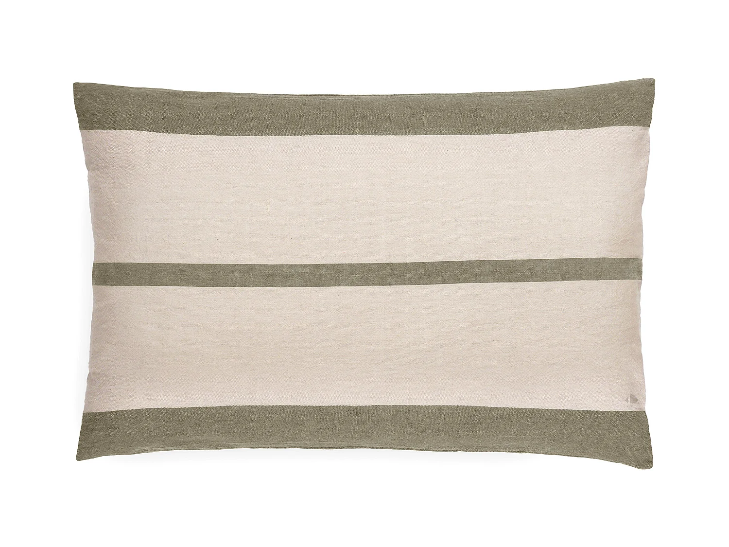 Housse de coussin en coton fil teint 55x80 cm cm JANIS vert mousse