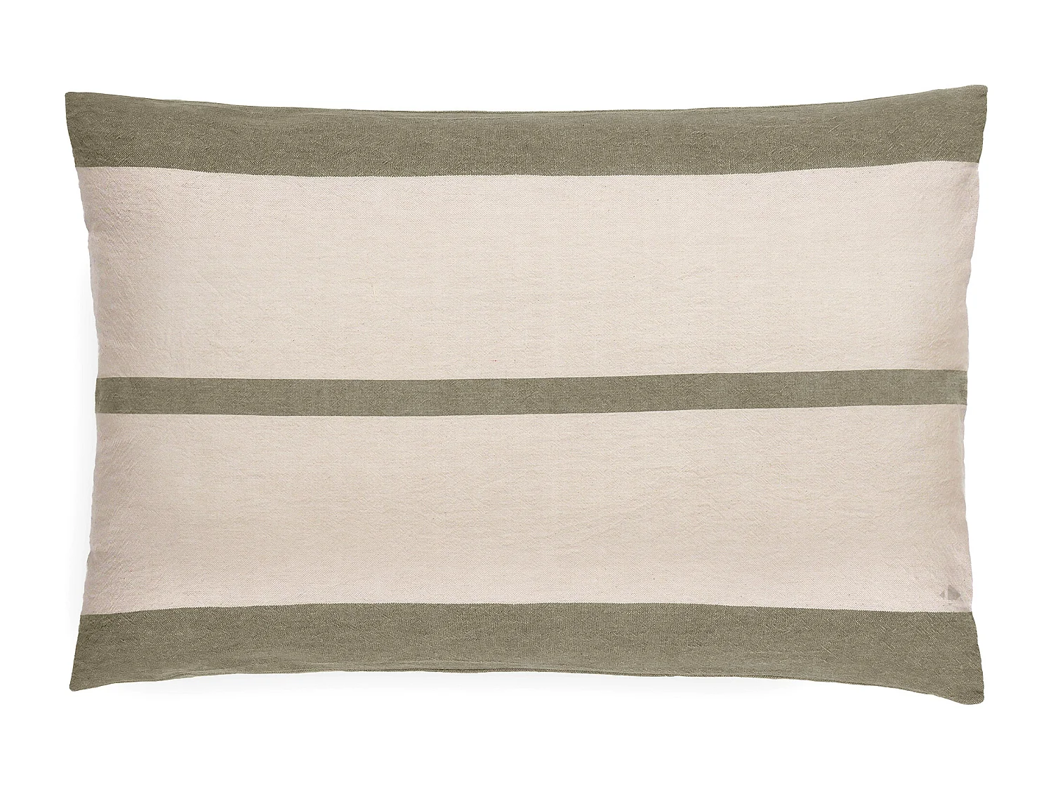 Housse de coussin en coton fil teint 55x80 cm cm JANIS vert mousse