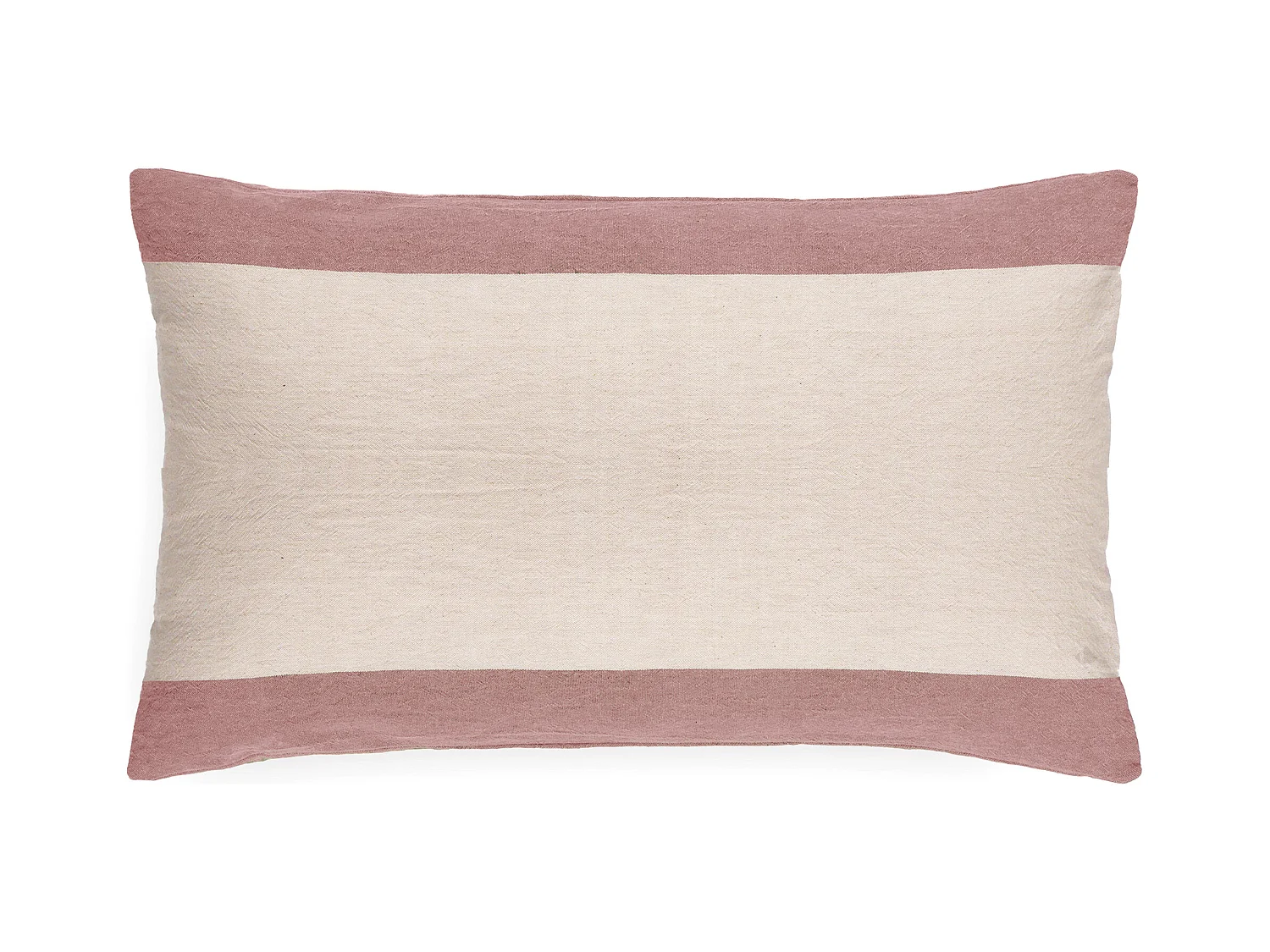 Housse de coussin en coton fil teint 40x60 cm cm JANIS rose