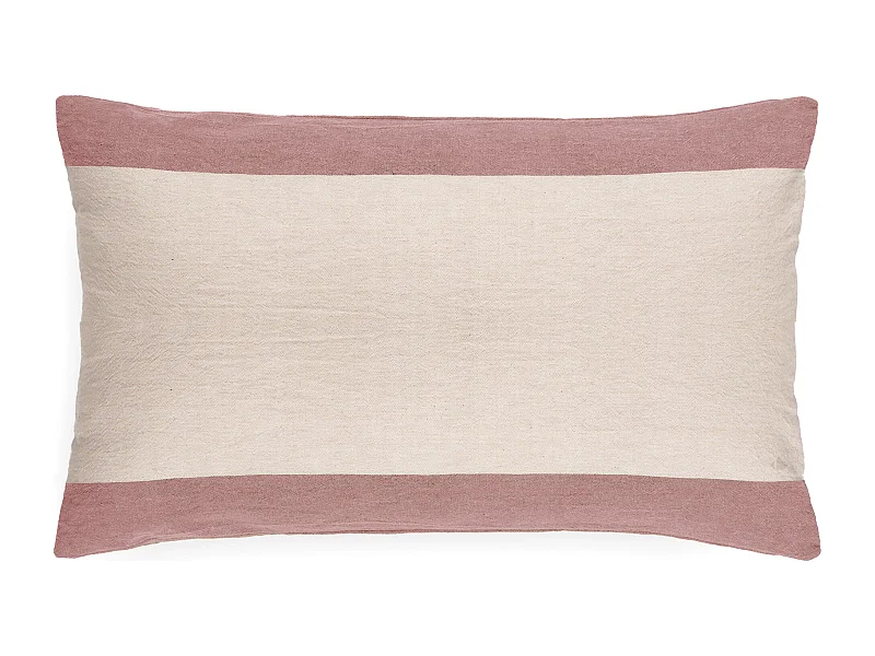 Housse de coussin en coton fil teint 40x60 cm cm JANIS rose