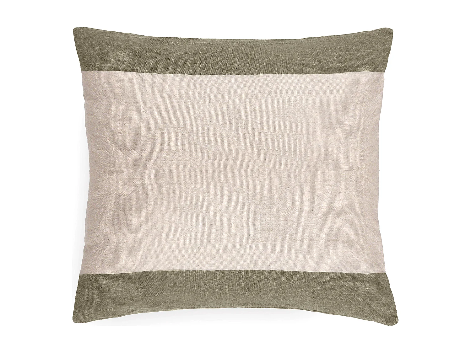 Housse de coussin en coton fil teint 45x45 cm cm JANIS vert mousse