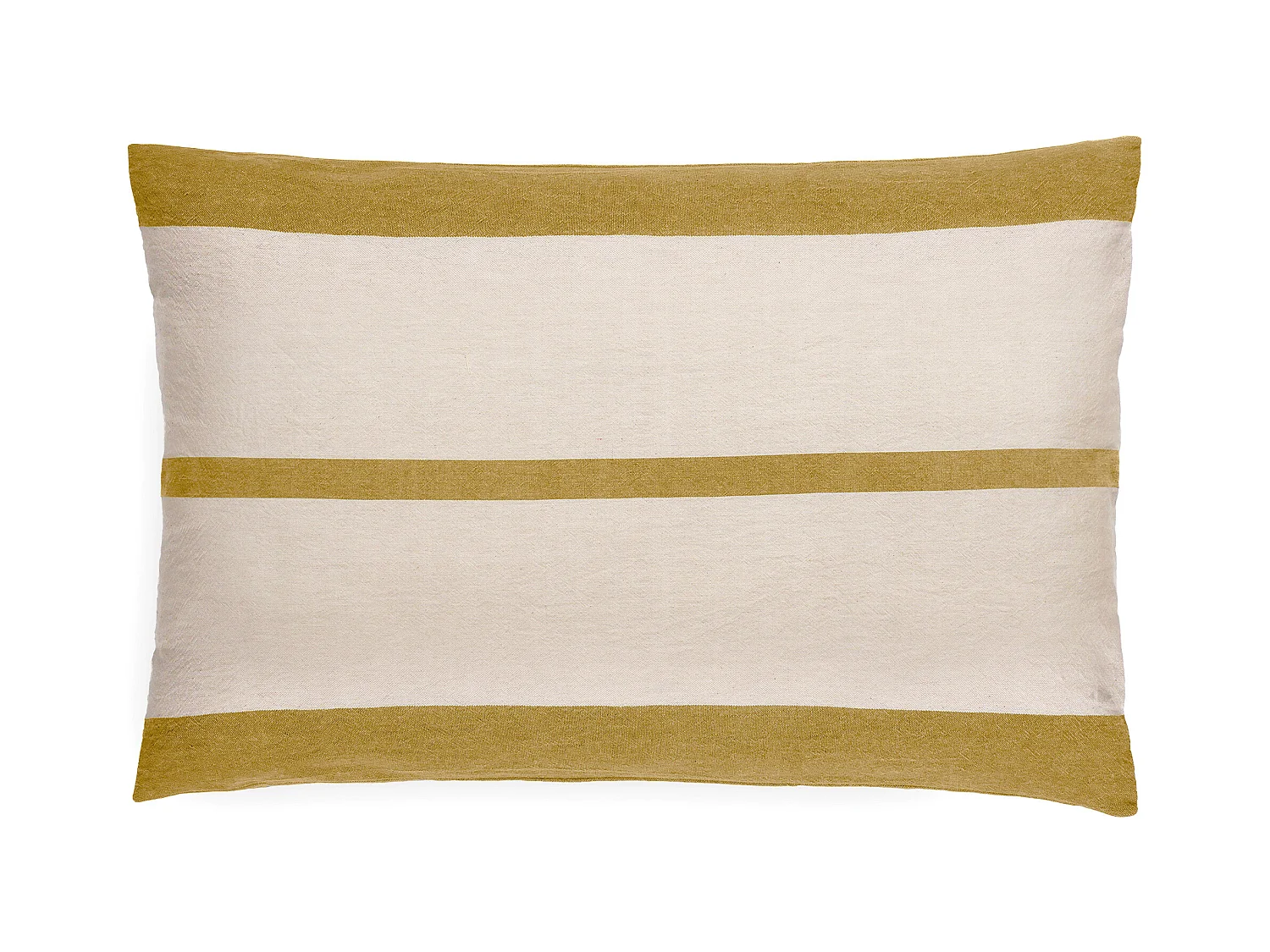 Housse de coussin en coton fil teint 55x80 cm cm JANIS jaune jasmin