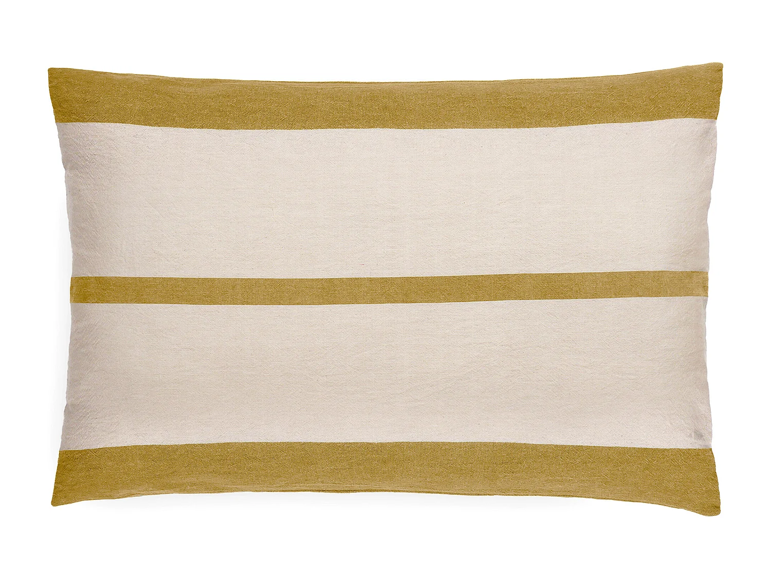 Housse de coussin en coton fil teint 55x80 cm cm JANIS jaune jasmin