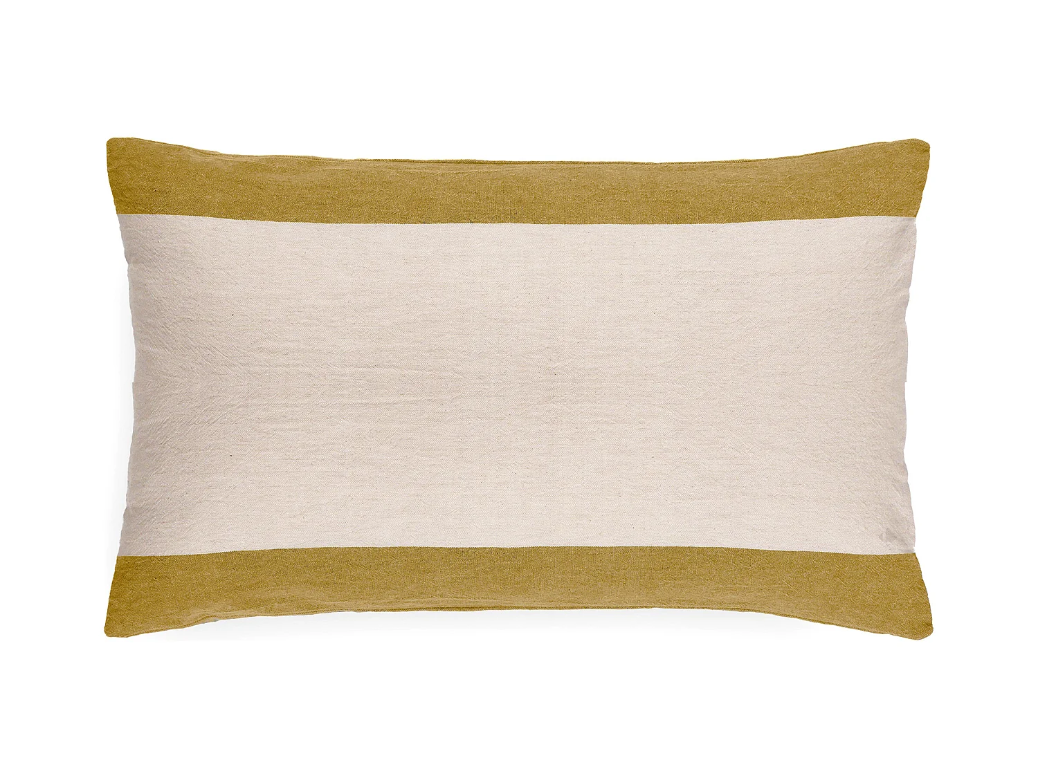 Housse de coussin en coton fil teint 40x60 cm cm JANIS jaune jasmin