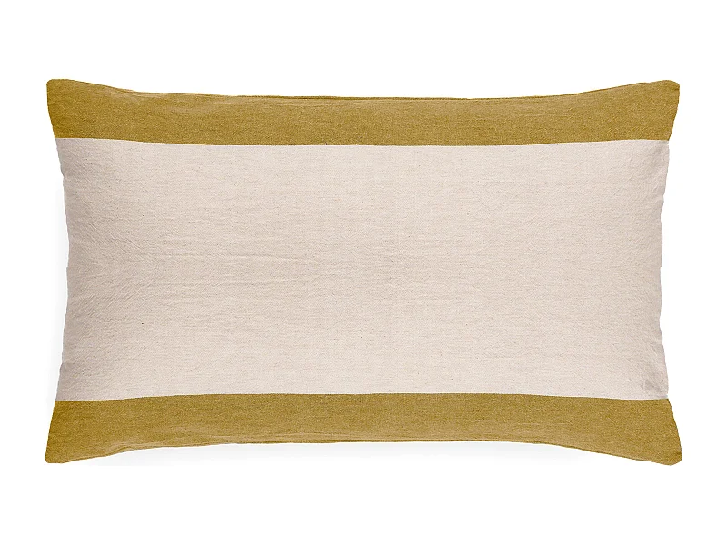 Housse de coussin en coton fil teint 40x60 cm cm JANIS jaune jasmin