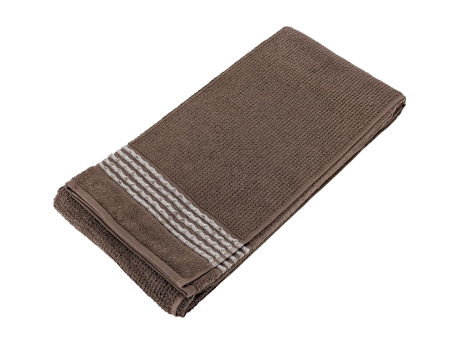 Drap de douche 70x140 cm pur coton INTENSE à bordures blanches couleur marron
