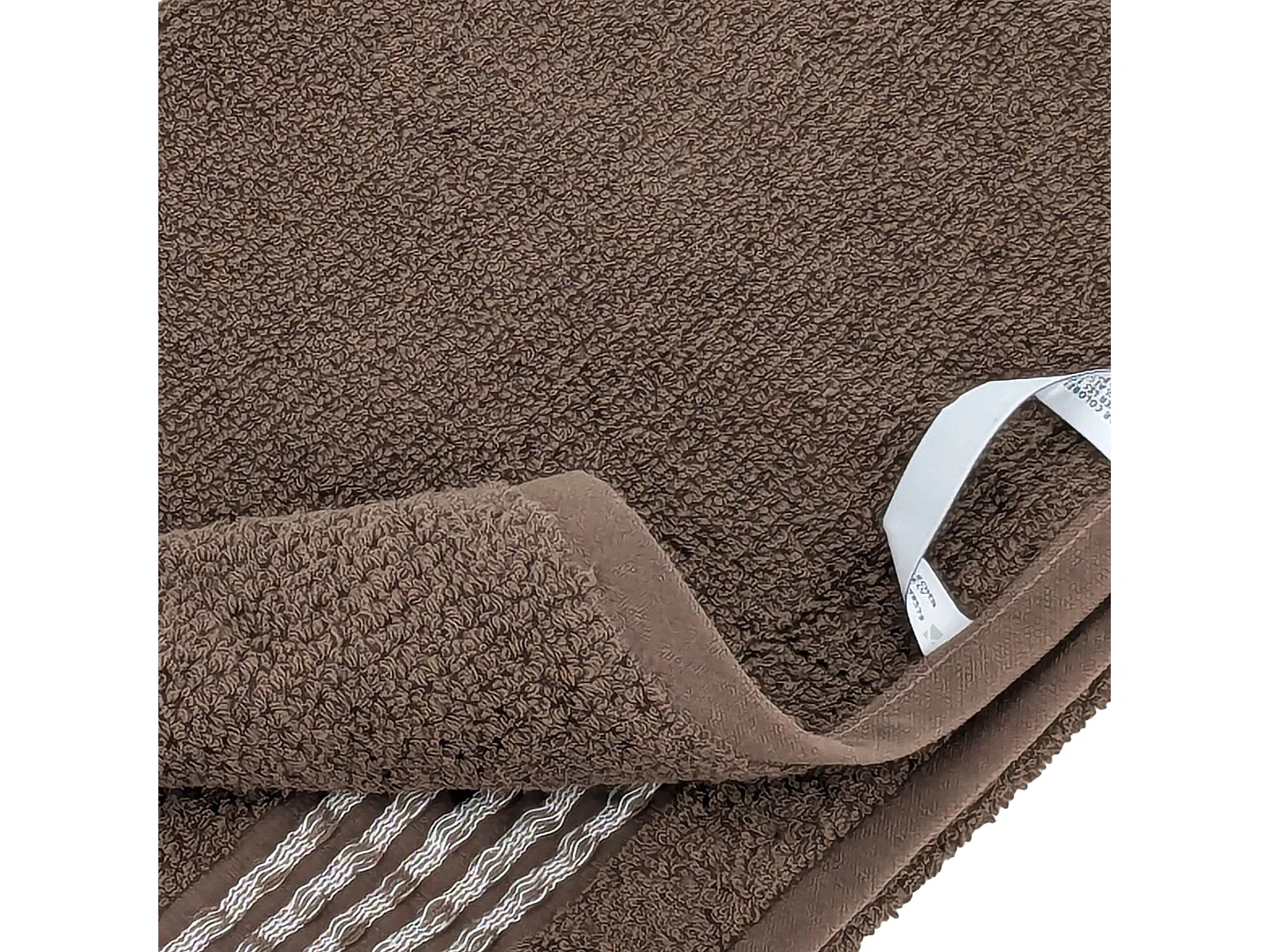 Drap de douche 70x140 cm pur coton INTENSE à bordures blanches couleur marron