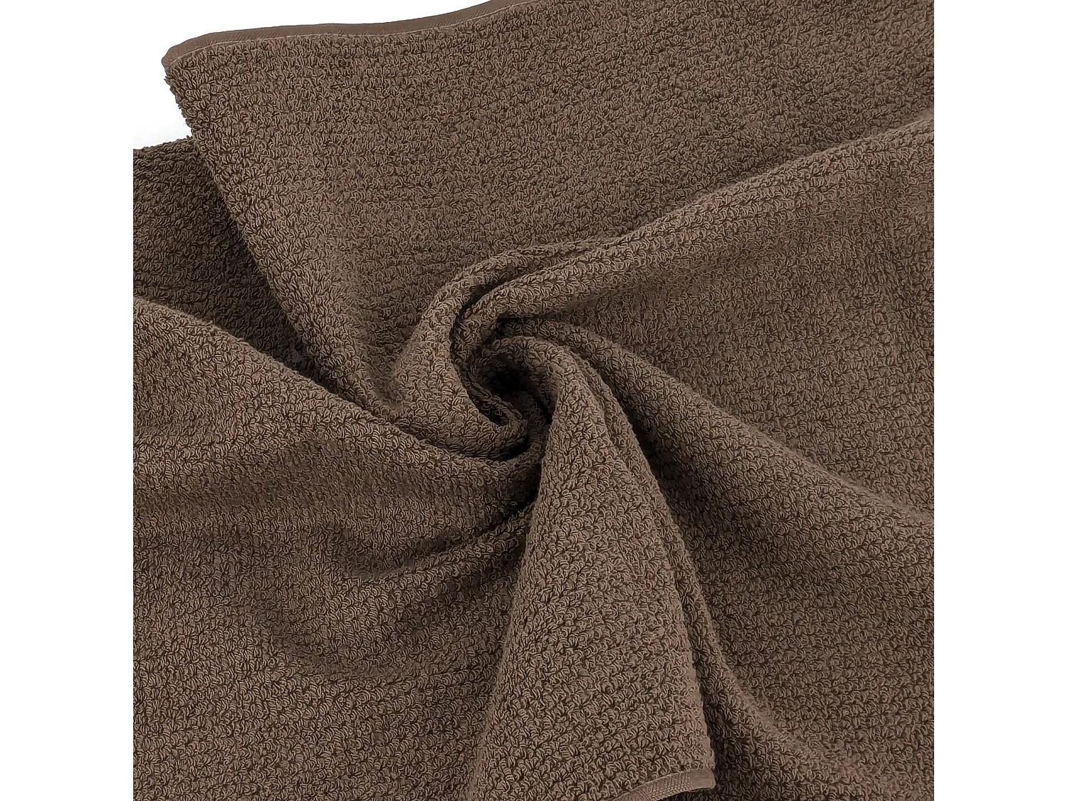 Parure de bain 7 pièces INTENSE à bordures blanches couleur marron