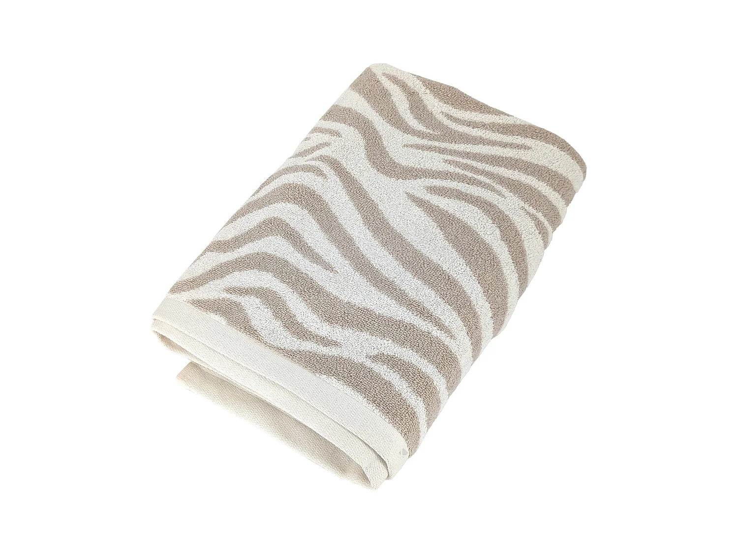 Serviette de toilette 50x100 cm ZEBRA SOFT pur coton motif zèbre beige