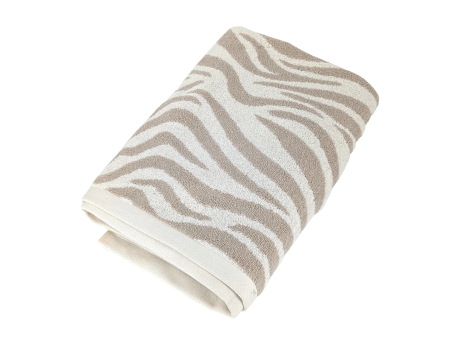 Serviette de toilette 50x100 cm ZEBRA SOFT pur coton motif zèbre beige