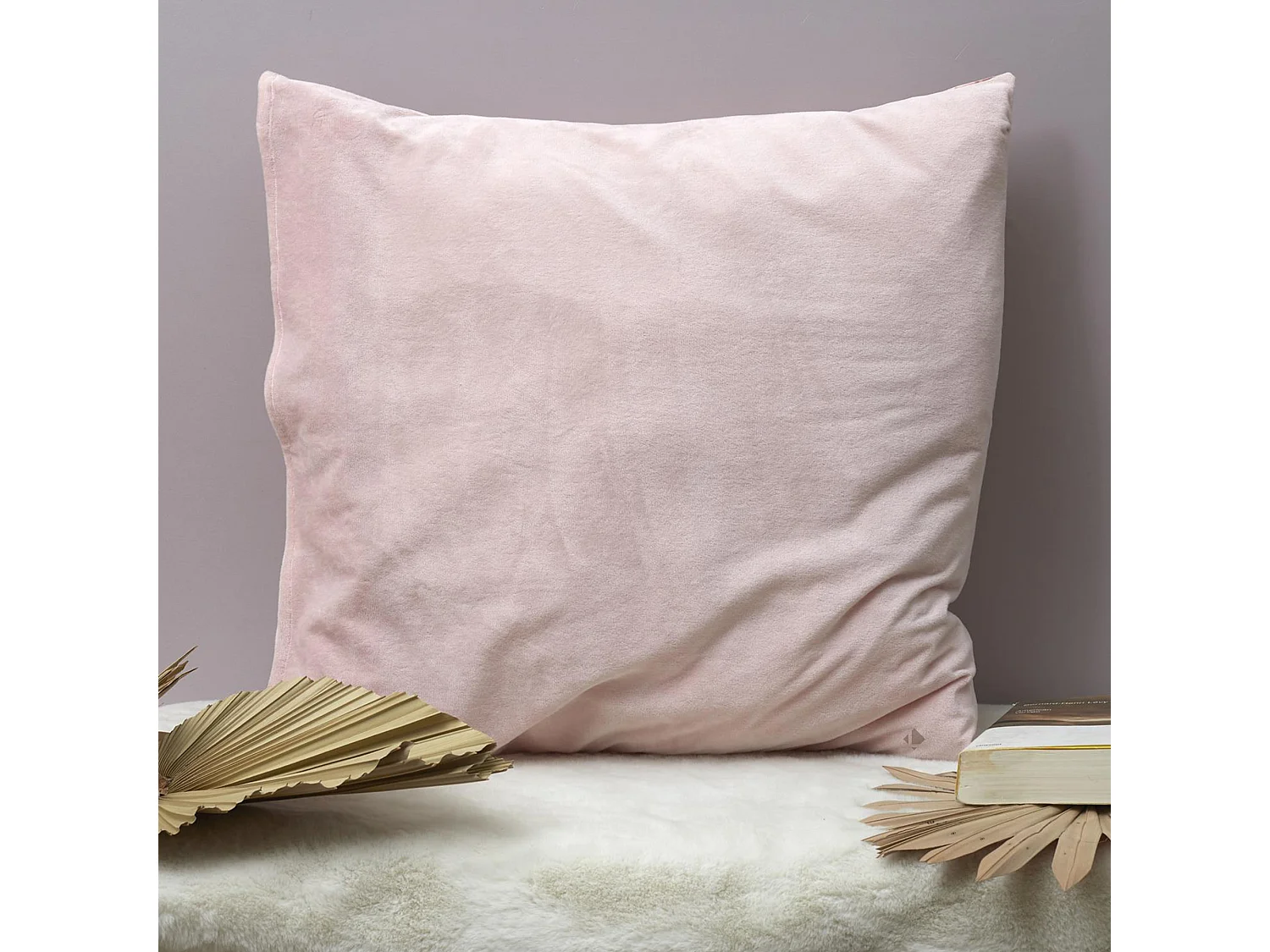 Taie d'oreiller microfibre réversible satin 60x60 cm HOSANA rose
