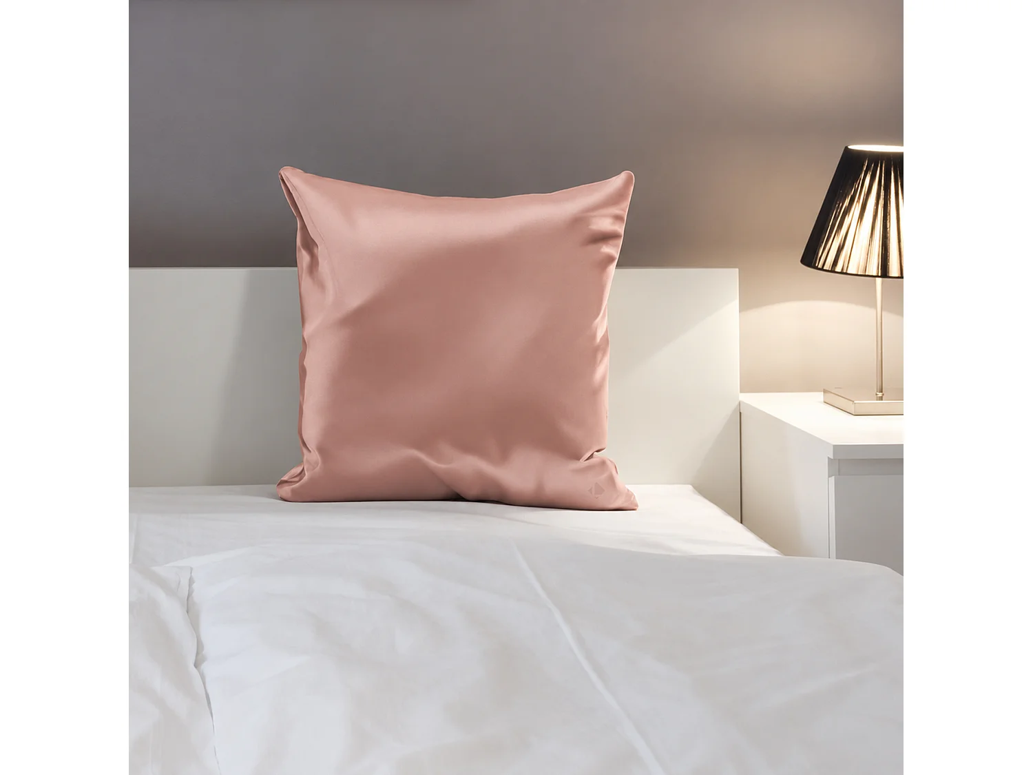Taie d'oreiller microfibre réversible satin 60x60 cm HOSANA rose