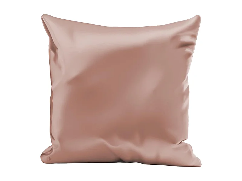 Taie d'oreiller microfibre réversible satin 60x60 cm HOSANA rose