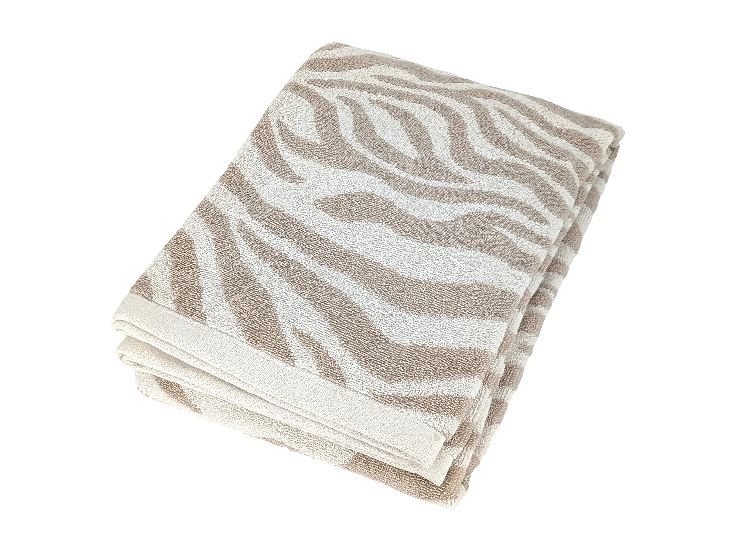 Drap de douche 70x140 cm ZEBRA SOFT pur coton motif zèbre beige