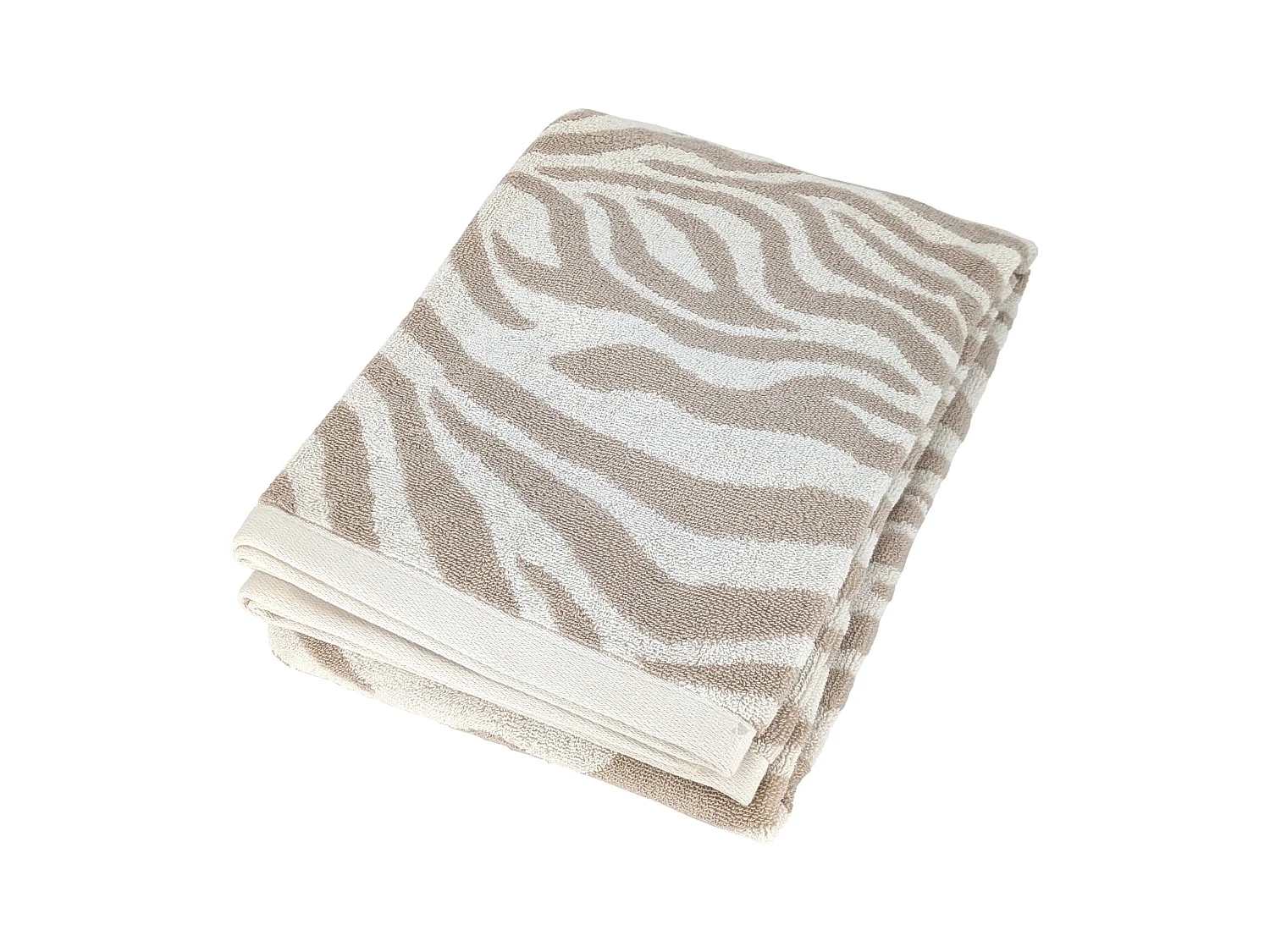 Drap de douche 70x140 cm ZEBRA SOFT pur coton motif zèbre beige