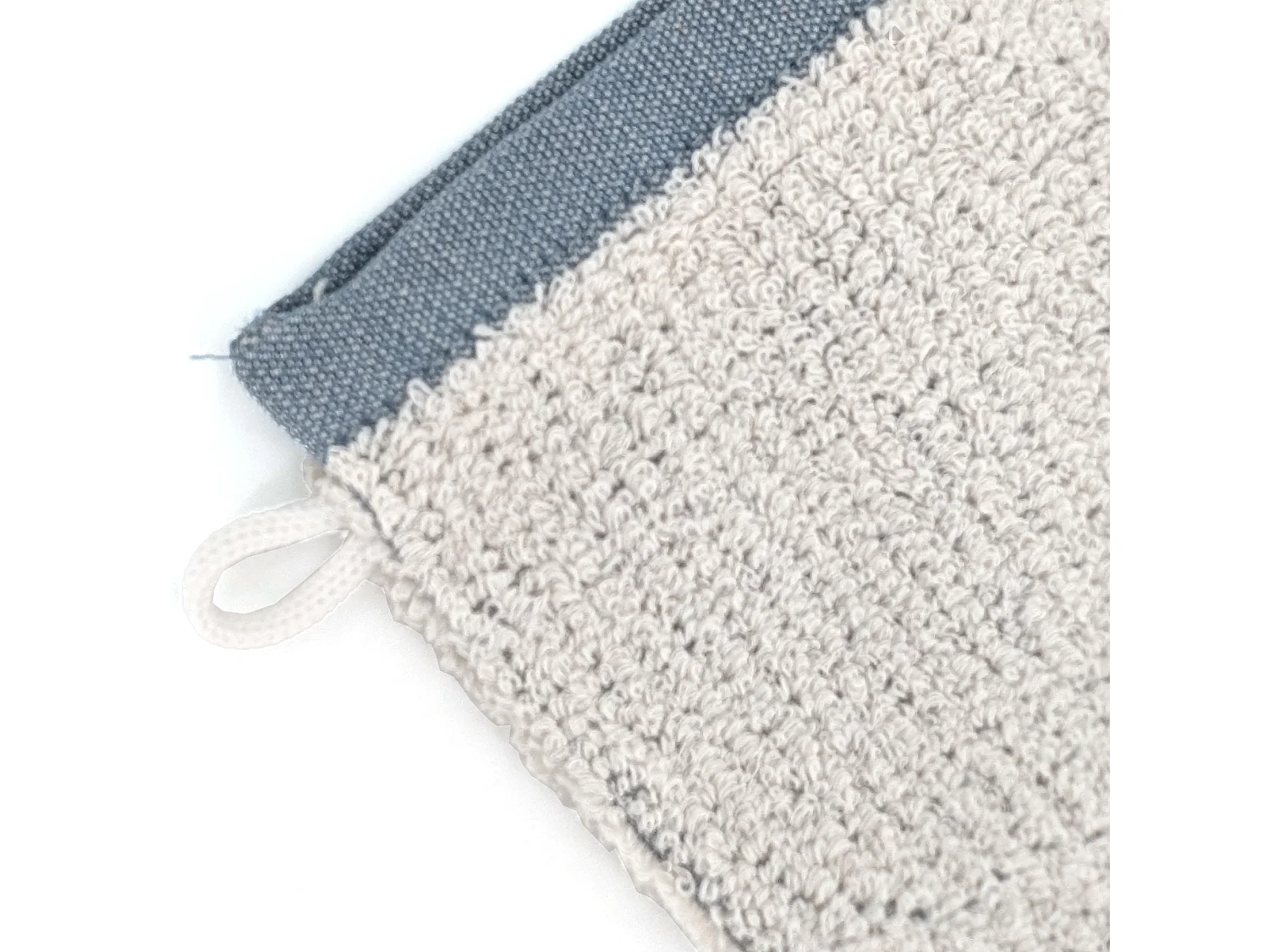 Lot de 2 gants de toilette 16x21 cm FOLIUM à rayures bleu Cérulé